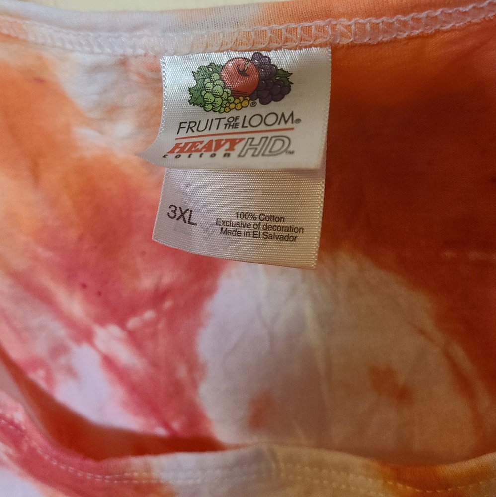3X Orange & Red Tie Dye Tank Top - Picture 3 of 5